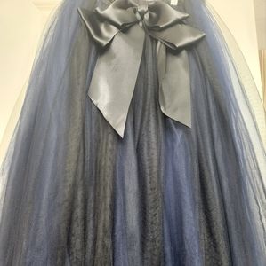 Blue and black Victoria Secret mesh skirt.